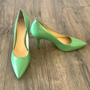 Nine West Green Leather Heels, Size 7